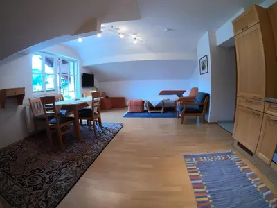 Ein Sitzbereich in der Unterkunft Haus Hedwig