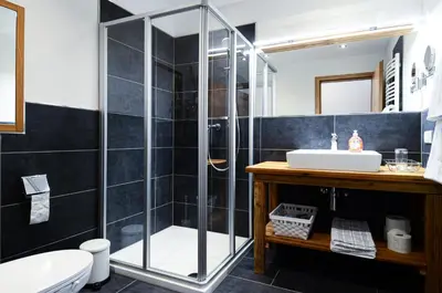 Ein Badezimmer in der Unterkunft Schörghof