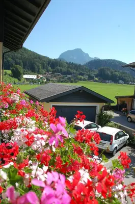 Ein allgemeiner Bergblick oder ein Berglick von der Pension aus
