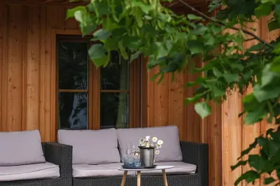 Ein Sitzbereich in der Unterkunft Aktivhotel Wildschütz
