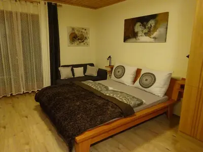 Ein Bett oder Betten in einem Zimmer der Unterkunft Apartment zum Wasserfall