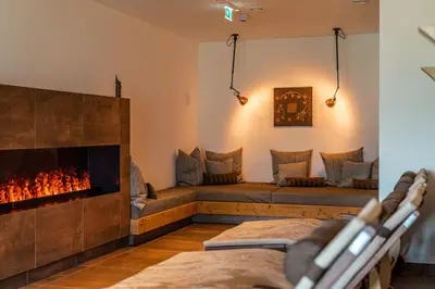 Ein Sitzbereich in der Unterkunft Skylodge Alpine Homes
