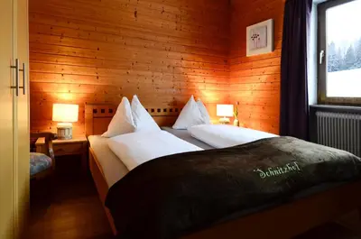 Ein Bett oder Betten in einem Zimmer der Unterkunft Ferienhaus Schnitzhof