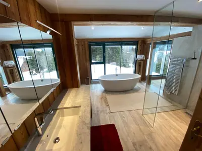 Ein Badezimmer in der Unterkunft Chalet Sodamin Alpin mit Wellness
