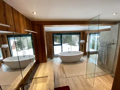 Ein Badezimmer in der Unterkunft Chalet Sodamin Alpin mit Wellness