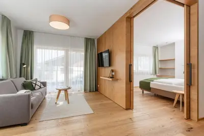 Ein Bett oder Betten in einem Zimmer der Unterkunft Aparthotel Ursprung