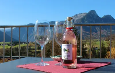 Ein allgemeiner Bergblick oder ein Berglick von des Aparthotels aus