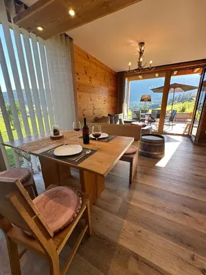 Ein Sitzbereich in der Unterkunft Chalet Traumblick
