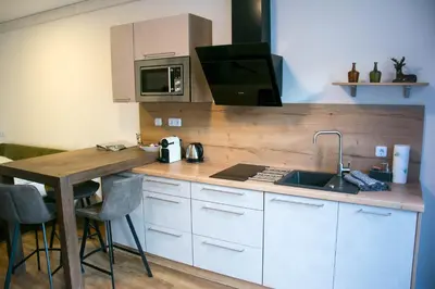 Küche/Küchenzeile in der Unterkunft Appartement Alpenrauschen