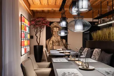 Ein Sitzbereich in der Unterkunft Designferienhaus Luxus Bergchalet XXL Ski In-Out Snow Space Wagrain Flachau