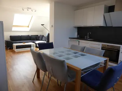 Küche/Küchenzeile in der Unterkunft Luxusappartement Haus 157