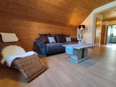 Ein Sitzbereich in der Unterkunft Landhaus Seebacher