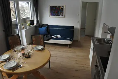 Ein Sitzbereich in der Unterkunft Haus Ausblick