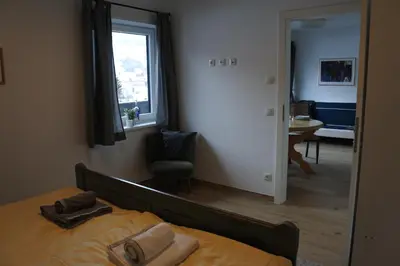 Ein Bett oder Betten in einem Zimmer der Unterkunft Haus Ausblick