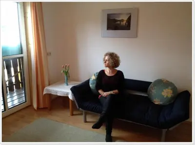 Ein Sitzbereich in der Unterkunft Ferienwohnung Haus Einhirn