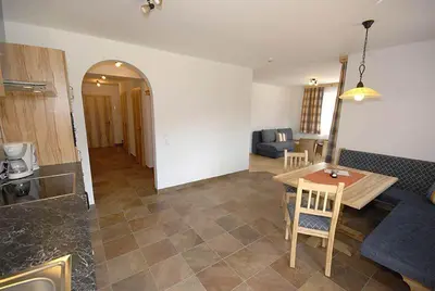 Ein Sitzbereich in der Unterkunft Appartements Stiererhof