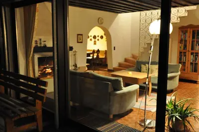 Ein Sitzbereich in der Unterkunft Landhaus Blaubeerhügel