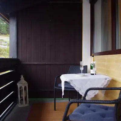 Ein Sitzbereich in der Unterkunft Ferienwohnung Klein&Fein