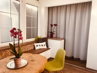 Ein Sitzbereich in der Unterkunft Echt Heimat Apartments