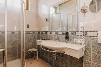 Ein Badezimmer in der Unterkunft Hotel Garni Tannenhof