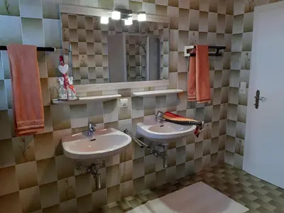 Ein Badezimmer in der Unterkunft Oberharreithhof