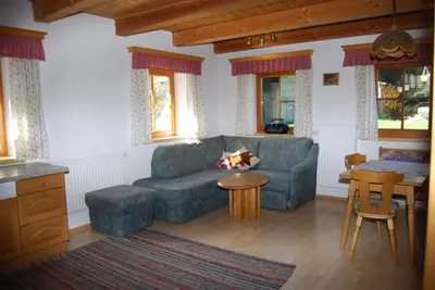 Ein Sitzbereich in der Unterkunft Bauernhof Hatzlhof