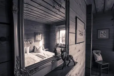 Ein Bett oder Betten in einem Zimmer der Unterkunft Chalets Ebner