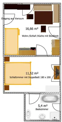 Grundriss der Unterkunft Ferienwohnung Schaupphof