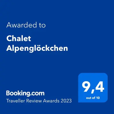 Ein Zertifikat, Auszeichnung, Logo oder anderes Dokument, das in der Unterkunft Wohlfühl Chalet Alpenglöckchen ausgestellt ist