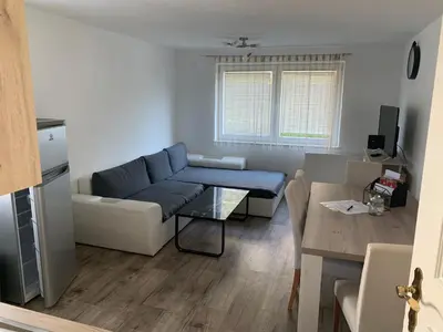 Ein Sitzbereich in der Unterkunft Nexi s Appartement an der Enns 9