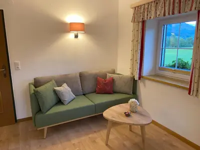 Ein Sitzbereich in der Unterkunft Plombergbauer