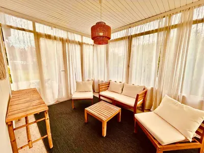 Ein Sitzbereich in der Unterkunft Villa am Stadtpark