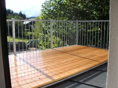 Ein Balkon oder eine Terrasse in der Unterkunft Ferienwohnung Stegmühle I