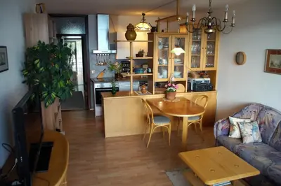 Ein Sitzbereich in der Unterkunft Apartment im Hocheck
