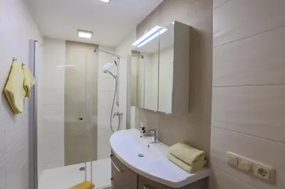 Ein Badezimmer in der Unterkunft Haslbauer