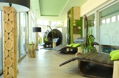 Ein Sitzbereich in der Unterkunft Aktiv- und Wellnesshotel Gutjahr