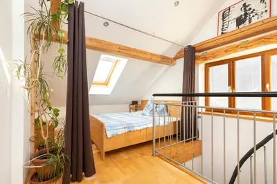 Ein Bett oder Betten in einem Zimmer der Unterkunft Ferienhaus Waldsicht