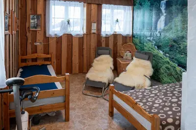Ein Sitzbereich in der Unterkunft Berghof Thurnergut