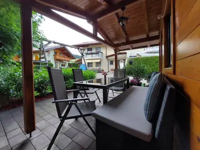Ein Sitzbereich in der Unterkunft Appartements Romantika & Appartement Barbara