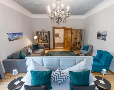 Ein Sitzbereich in der Unterkunft Ferienwohnung Bad Aussee Your Austrian Home