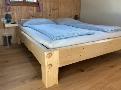 Ein Bett oder Betten in einem Zimmer der Unterkunft Ferienhütte Troadkostn