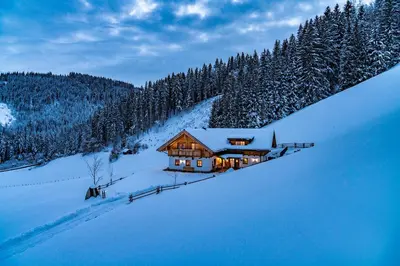 Almchalet Linharterhof im Winter