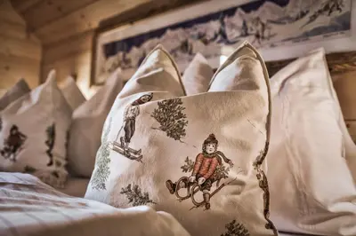 Ein Bett oder Betten in einem Zimmer der Unterkunft st martin chalets