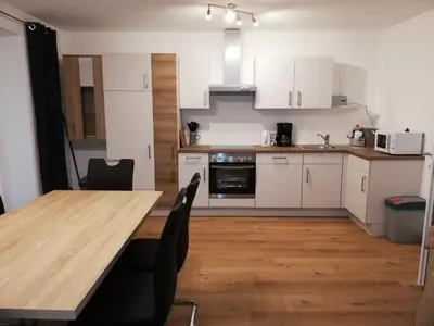 Küche/Küchenzeile in der Unterkunft Ferienwohnung Schmied 1