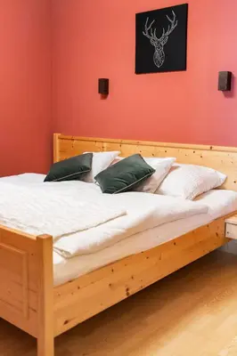 Ein Bett oder Betten in einem Zimmer der Unterkunft Ski in - Ski out Schladming NEM Alpin Chalet