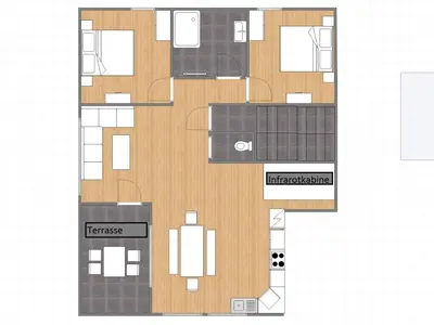 Grundriss der Unterkunft Appartement Auszeit Eben