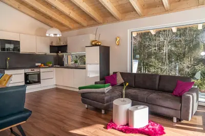 Küche/Küchenzeile in der Unterkunft Appartement Ahorn