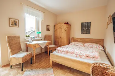 Ein Bett oder Betten in einem Zimmer der Unterkunft Gästewohnung Sebastian