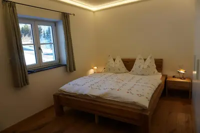 Ein Bett oder Betten in einem Zimmer der Unterkunft Jagerdichtlgut