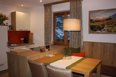 Küche/Küchenzeile in der Unterkunft Haus Berghoamat